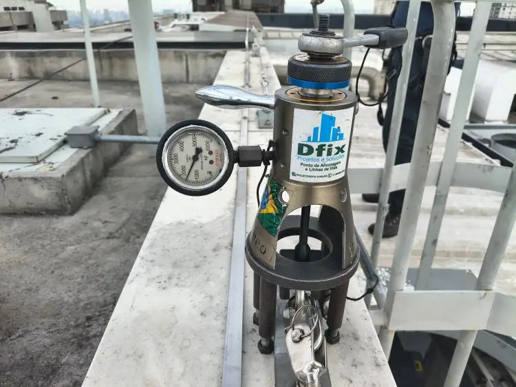 Teste de arrancamento ponto de ancoragem em São Paulo